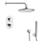 Thermostatic Rain Shower System with Handheld, Rain Shower Head, Shower Faucet Set